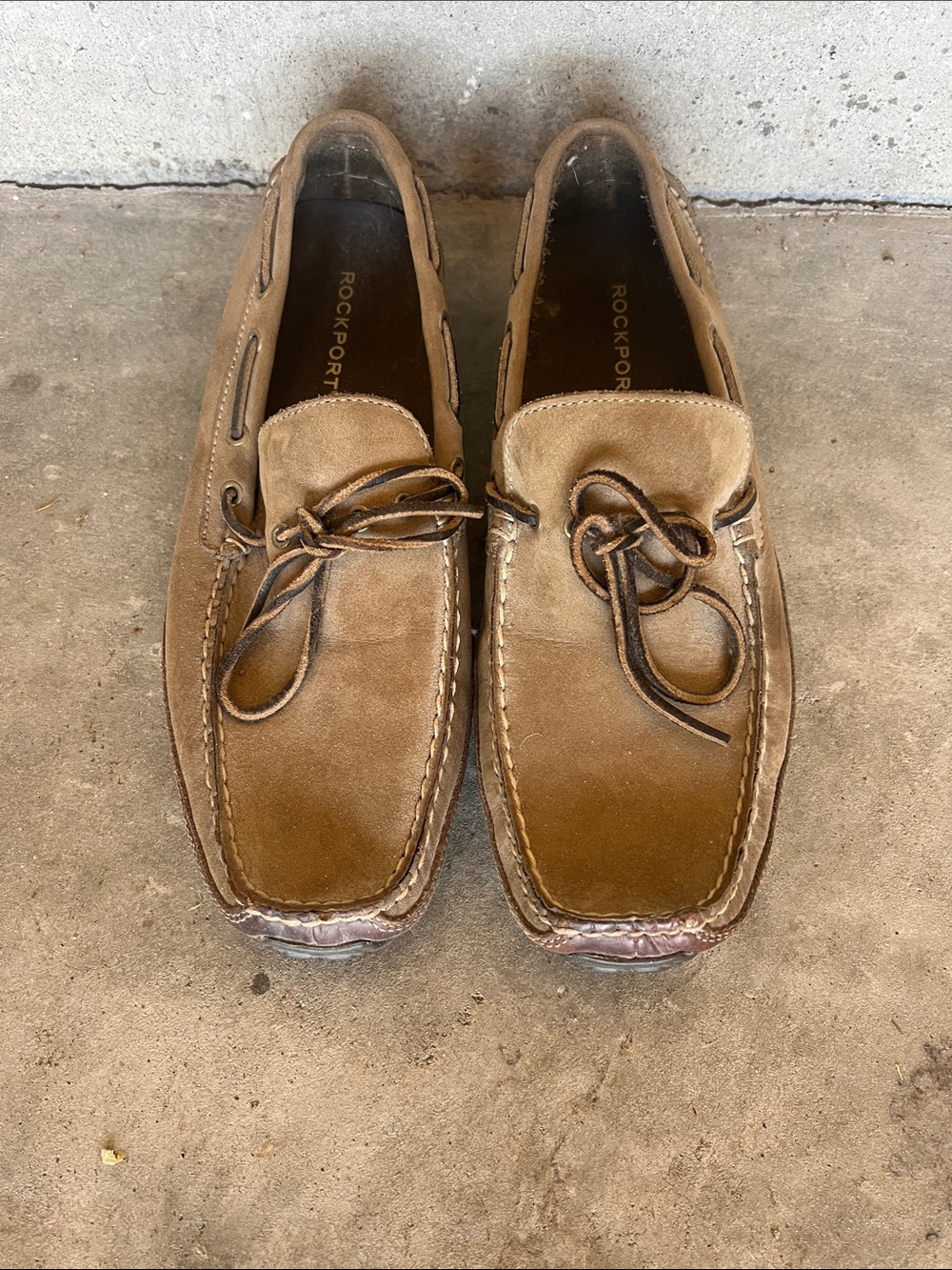 Rockport Men's Tan Suede Boat Shoes